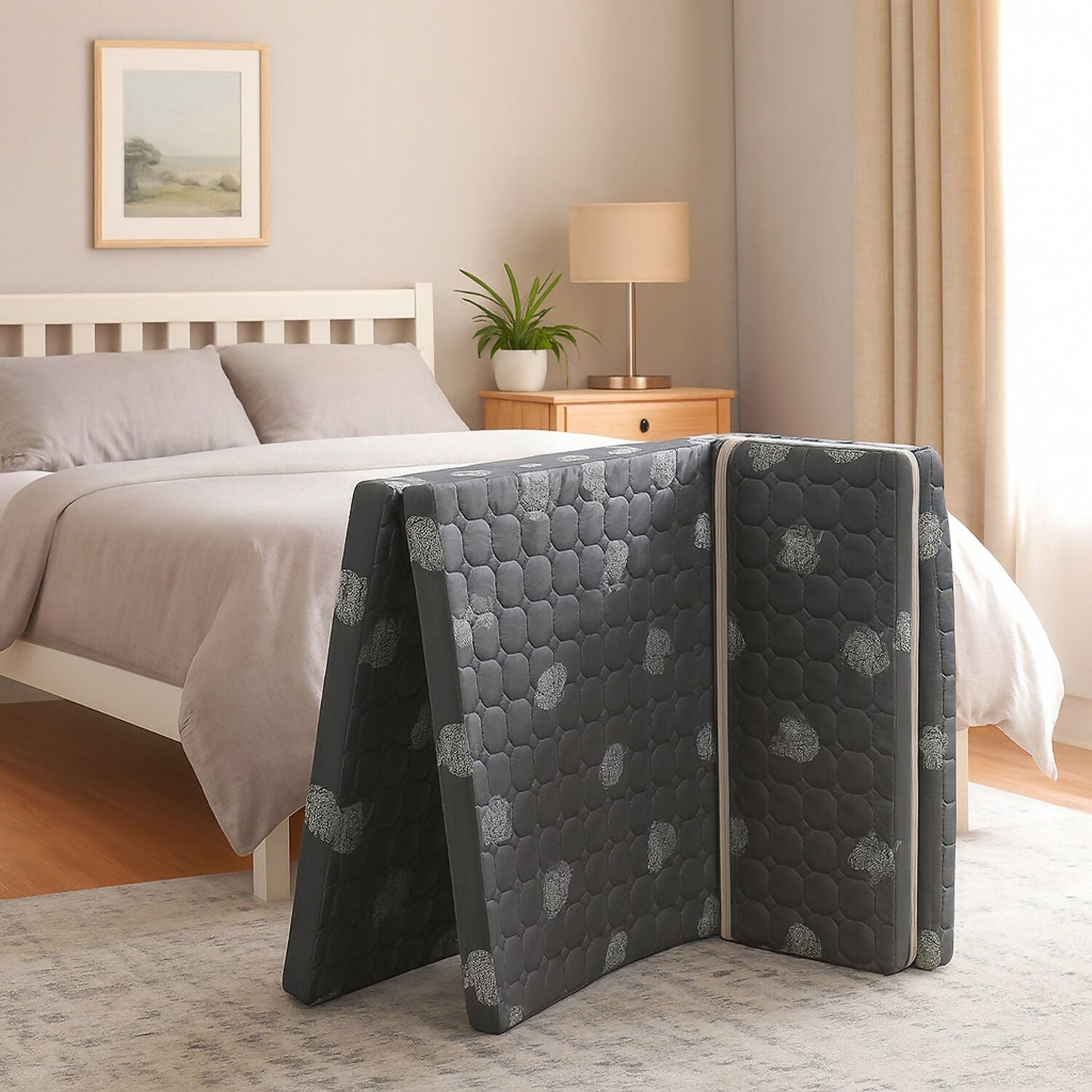 3 Fold Foldable Mattress – Portable & Comfortable Sleeping Bed for Home & Travel