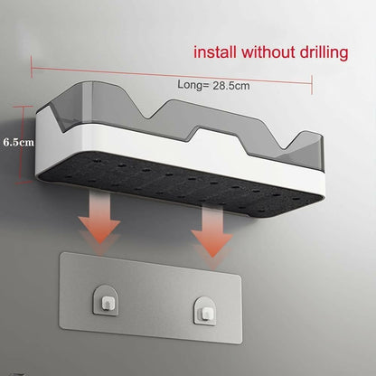 Adhesive Storage Rack, Wall Mounted Plastic Shelf Organizer for Bathroom(pack of 1)