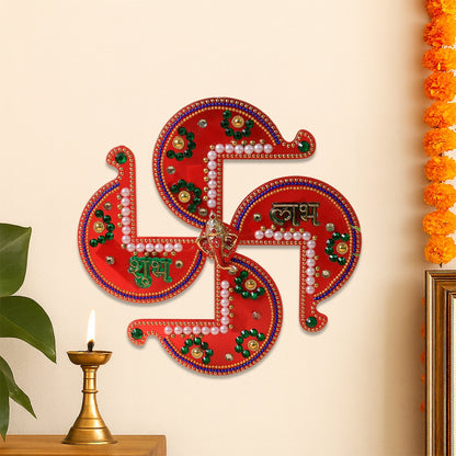 Acrylic Swastik Shubh Labh Wall Hanging (1 Pc)