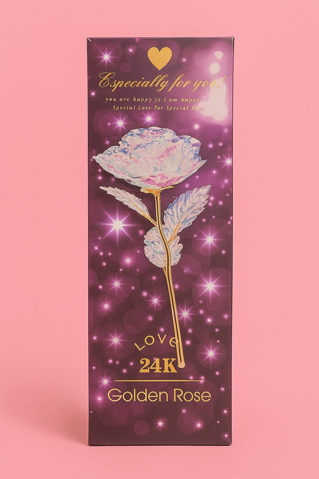 24K Gold Foil Artificial Rose with LED Light in Elegant Gift Box | Multicolor Galaxy Flower with Stand, Certificate & Ribbon – Romantic Gift for Valentine, Anniversary, Birthday, Mother's Day