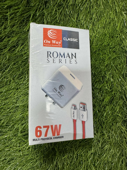 67W SUPER FAST ROMAN SERIES TYPE C CHARGER ONWAY