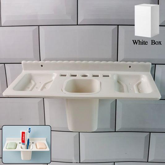 4 in 1 Wall-Mounted Bathroom Organizer - (1 Pc)