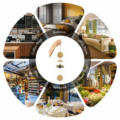 6 Bell House Decorative Hanging Wind Chimes for Home Positive Energy | Wind Chimes for Home Balcony Windows Bedroom Living Room Garden Hanging Indoor Outdoor Decoration with Sweet Sound (24 inch)