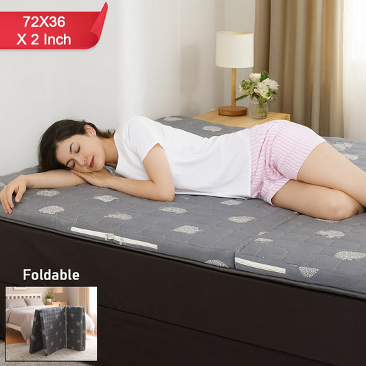 3 Fold Foldable Mattress – Portable & Comfortable Sleeping Bed for Home & Travel